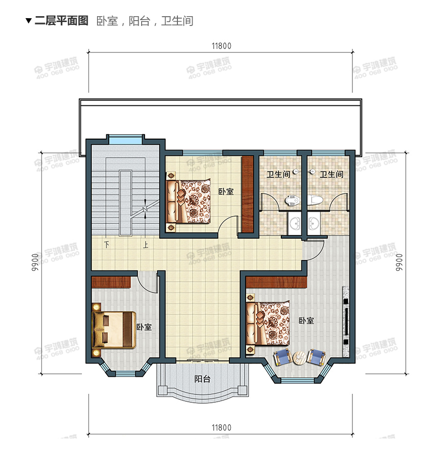 9x19米帶堂屋新農村別墅設計圖紙