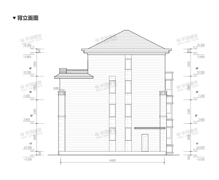 233平新中式四層農(nóng)村別墅設(shè)計圖紙