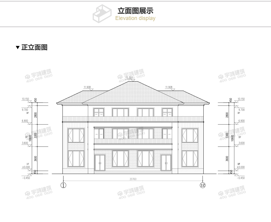 2019年新款農(nóng)村現(xiàn)代雙拼別墅設(shè)計圖紙及效果圖
